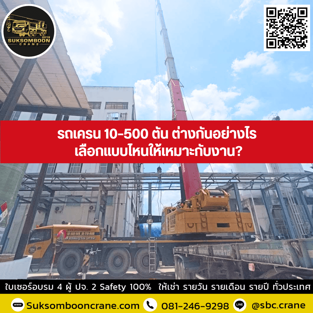 รถเครน 10–500 ตัน ต่างกันอย่างไร เลือกแบบไหนให้เหมาะกับงาน? รถเครน 10–500 ตัน ต่างกันอย่างไร เลือกแบบไหนให้เหมาะกับงาน?