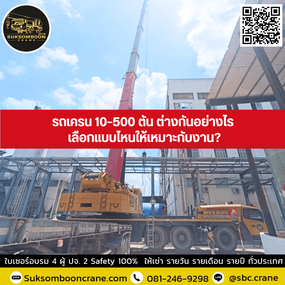 รถเครน 10–500 ตัน ต่างกันอย่างไร เลือกแบบไหนให้เหมาะกับงาน? รถเครน 10–500 ตัน ต่างกันอย่างไร เลือกแบบไหนให้เหมาะกับงาน?